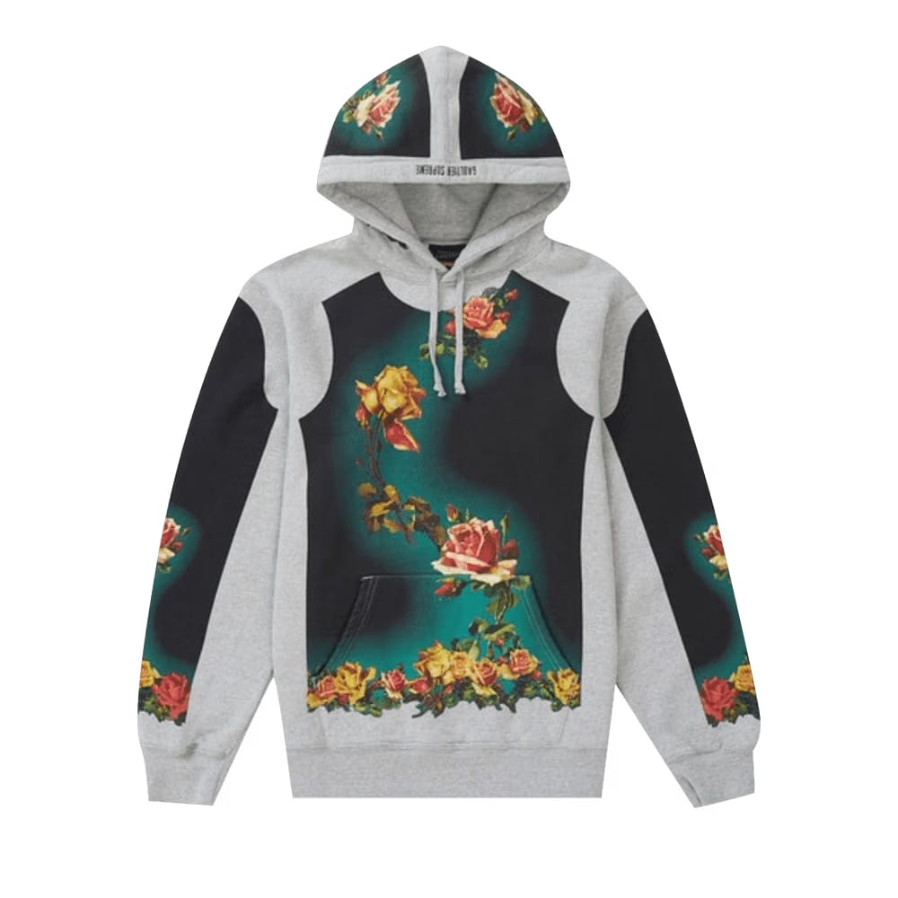 Supreme x Jean Paul Gaultier Floral Print Hoodie Heather Grey