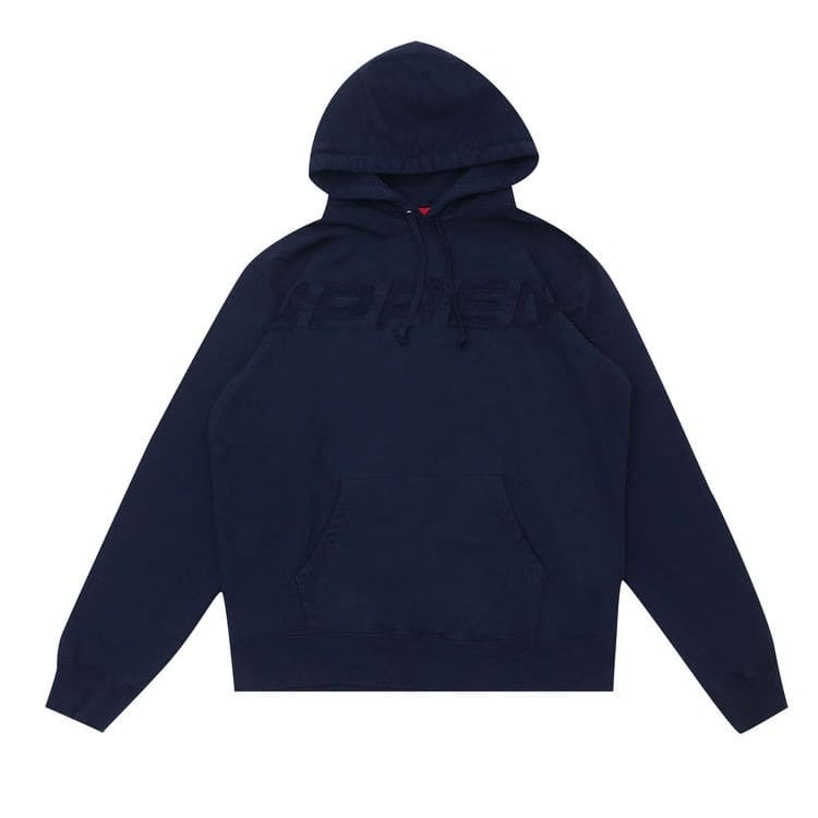 Supreme Set In Logo Hoodie Navy