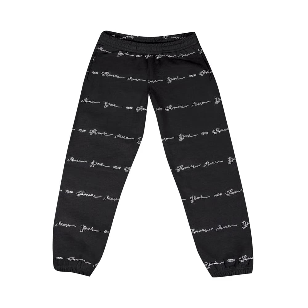 Supreme Script Stripe Sweatpant Black