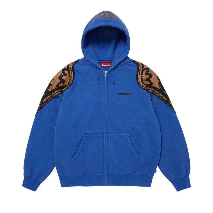 Supreme Wings Zip Up Hoodie Royal