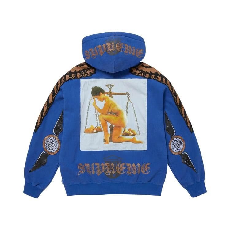Supreme Wings Zip Up Hoodie Royal