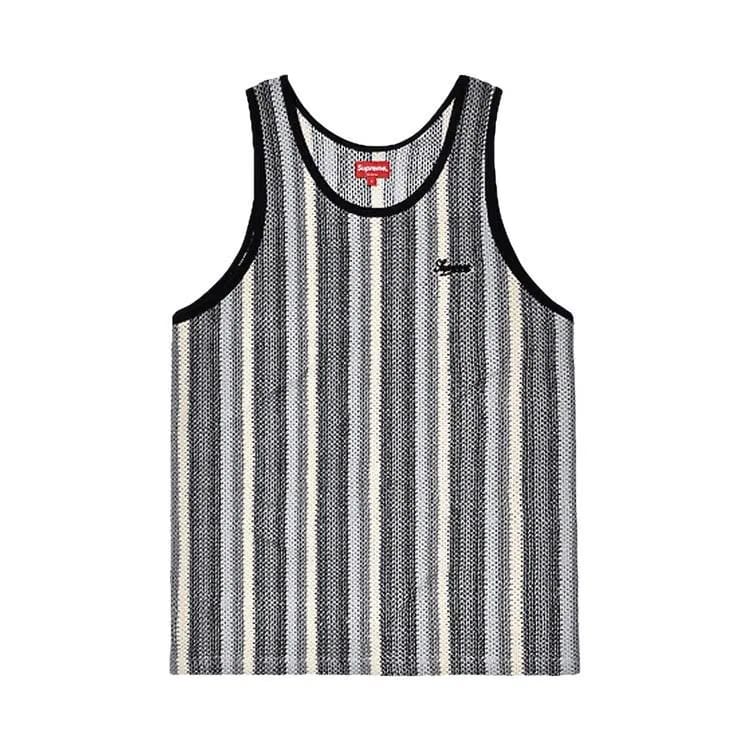 Supreme Knit Stripe Tank Top Black