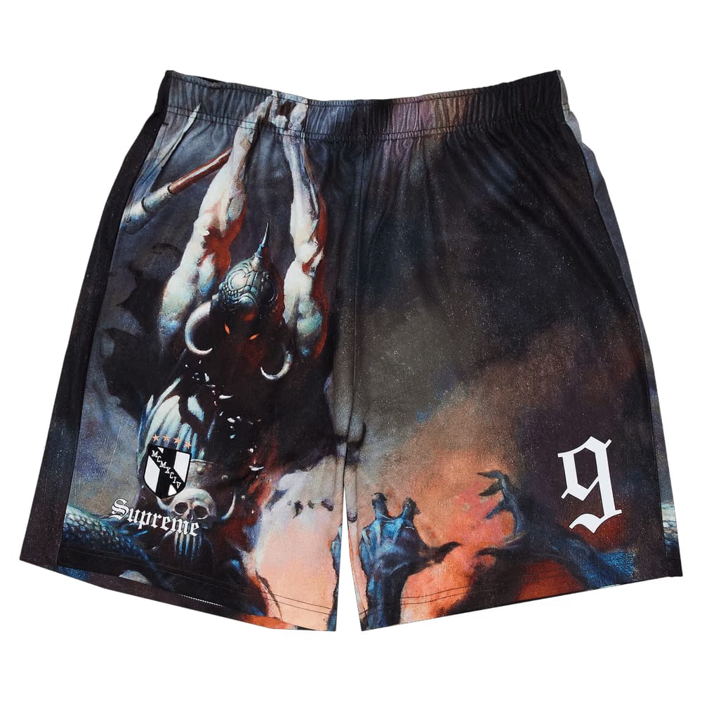 Supreme x Frank Frazetta Soccer Shorts Death Dealer