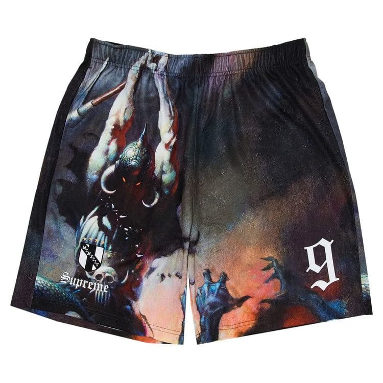 Supreme x Frank Frazetta Soccer Shorts Death Dealer