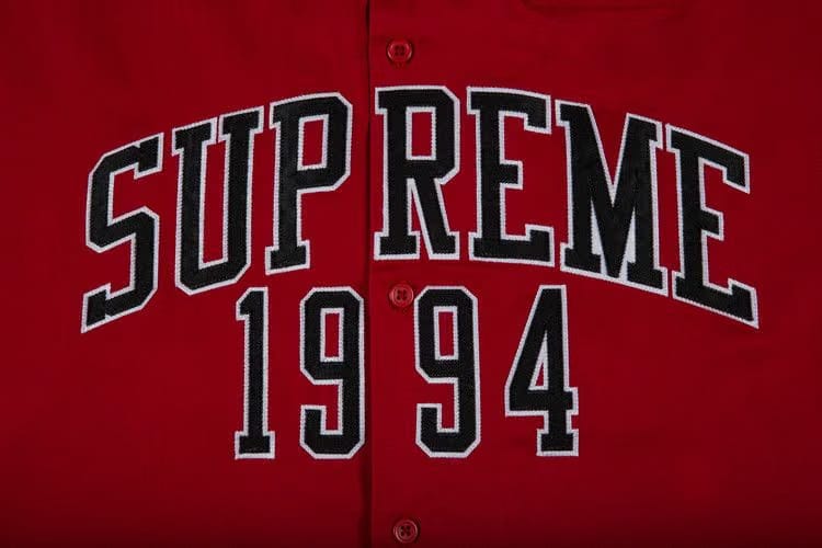 Supreme Arc Logo Shorts-Sleeve Work Shirt Red