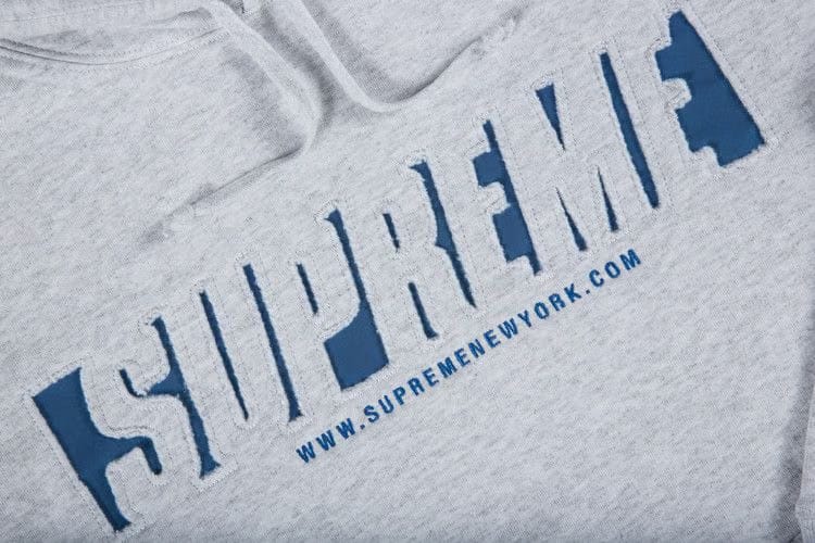Supreme Reflective Cutout Hoodie Ash Grey