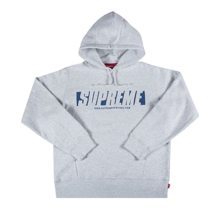 Supreme Reflective Cutout Hoodie Ash Grey
