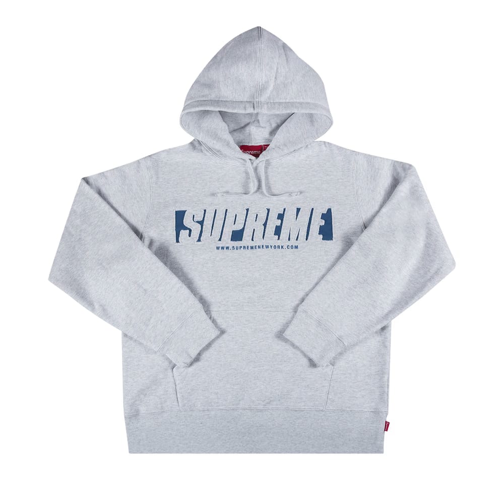 Supreme Reflective Cutout Hoodie Ash Grey