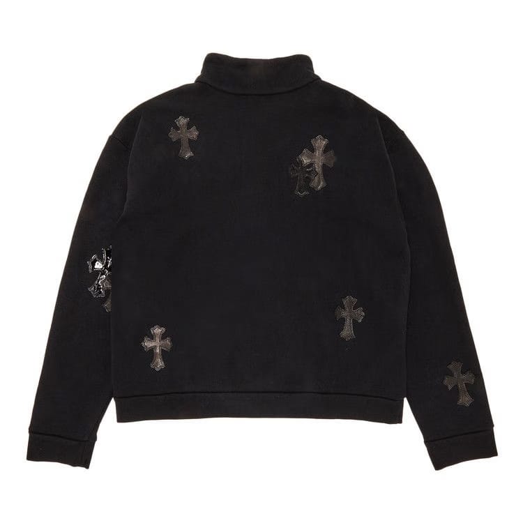Chrome Hearts Ponyhair Cross Quarter Zip Black