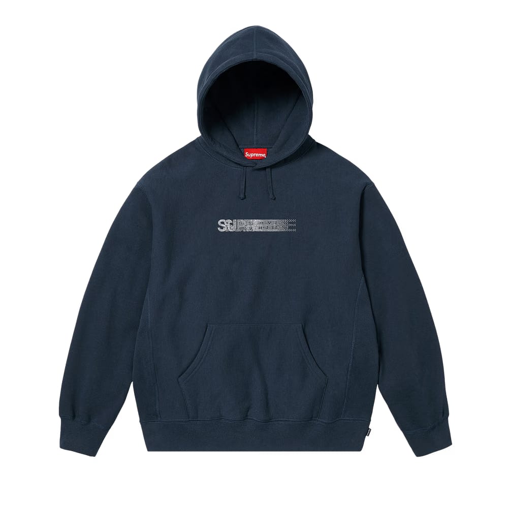 Supreme Swarovski Motion Logo Hoodie Navy