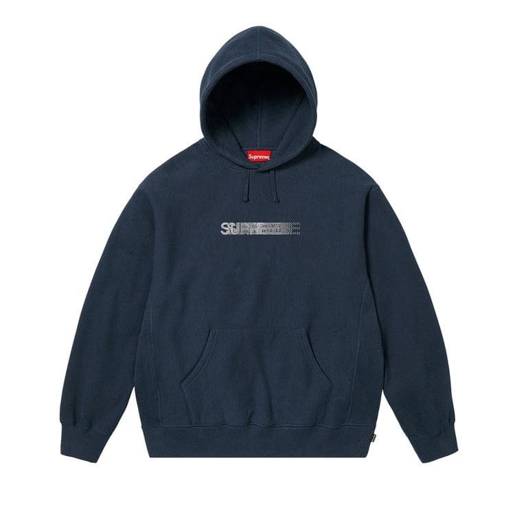 Supreme Swarovski Motion Logo Hoodie Navy