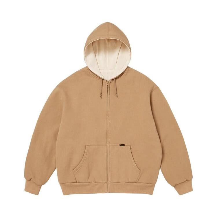 Supreme Reversible Work Zip Up Hoodie Light Tan