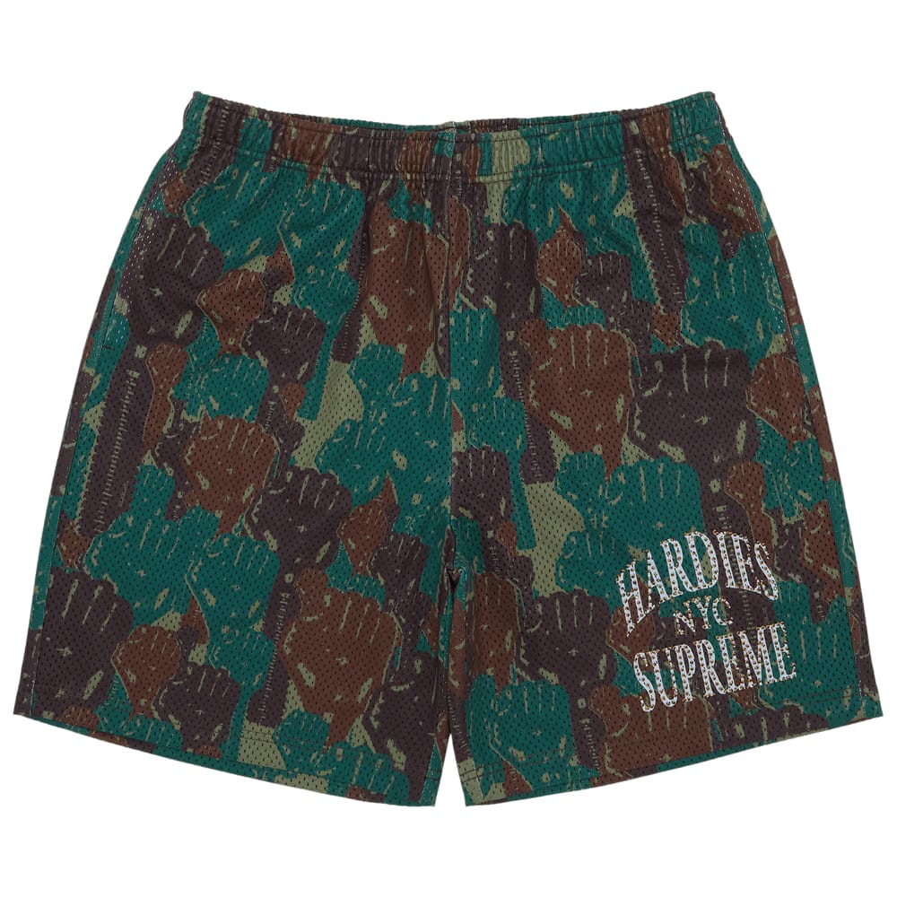 Supreme x Hardies Camo Basketball Shorts Green