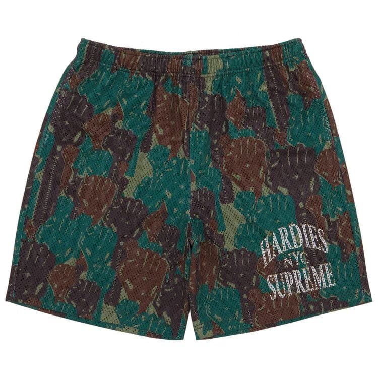 Supreme x Hardies Camo Basketball Shorts Green
