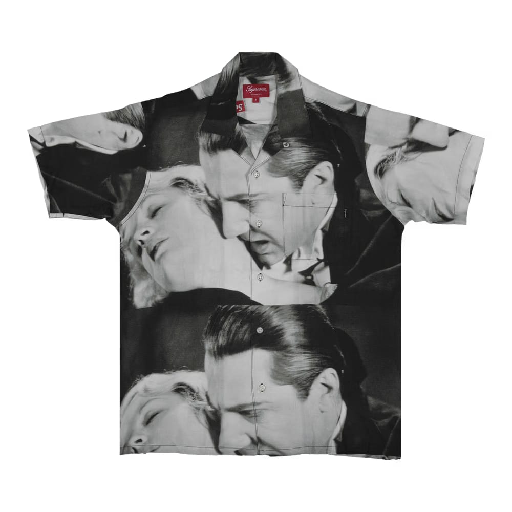 Supreme Bela Lugosi Rayon Shorts-Sleeve Shirt White