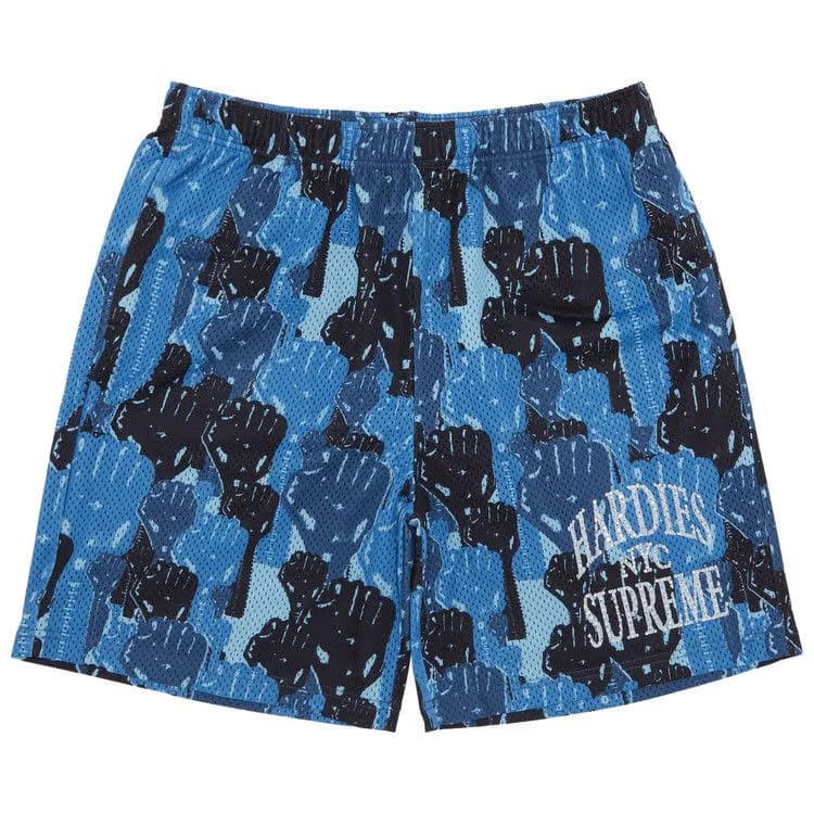 Supreme x Hardies Camo Basketball Shorts Blue