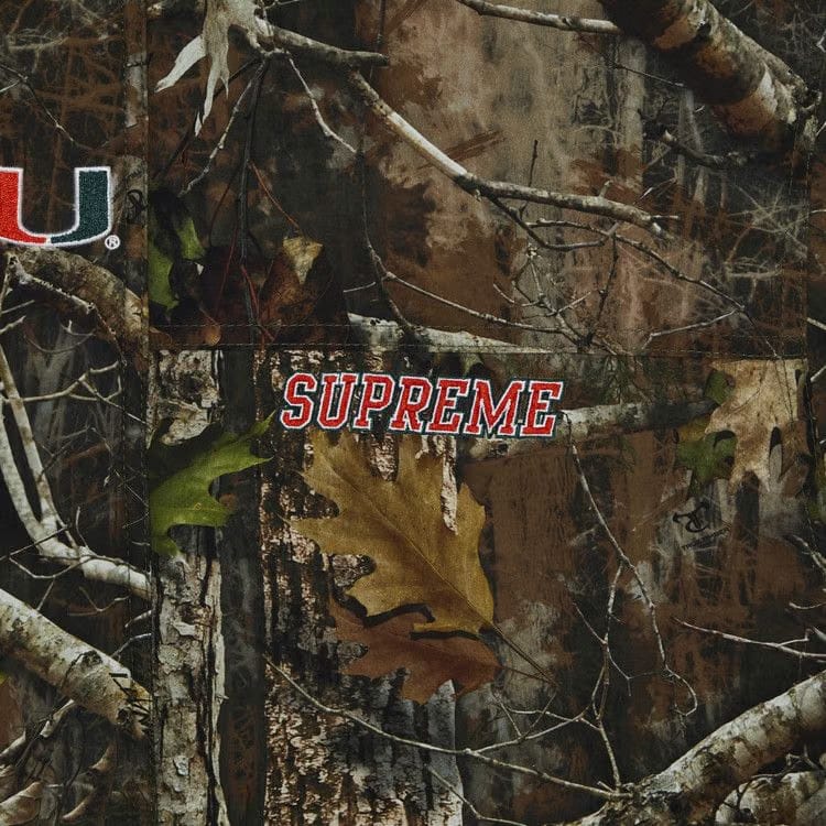 Supreme x Mitchell & Ness NCAA Hooded Stadium Jacket TrueTimber Kanati Camo