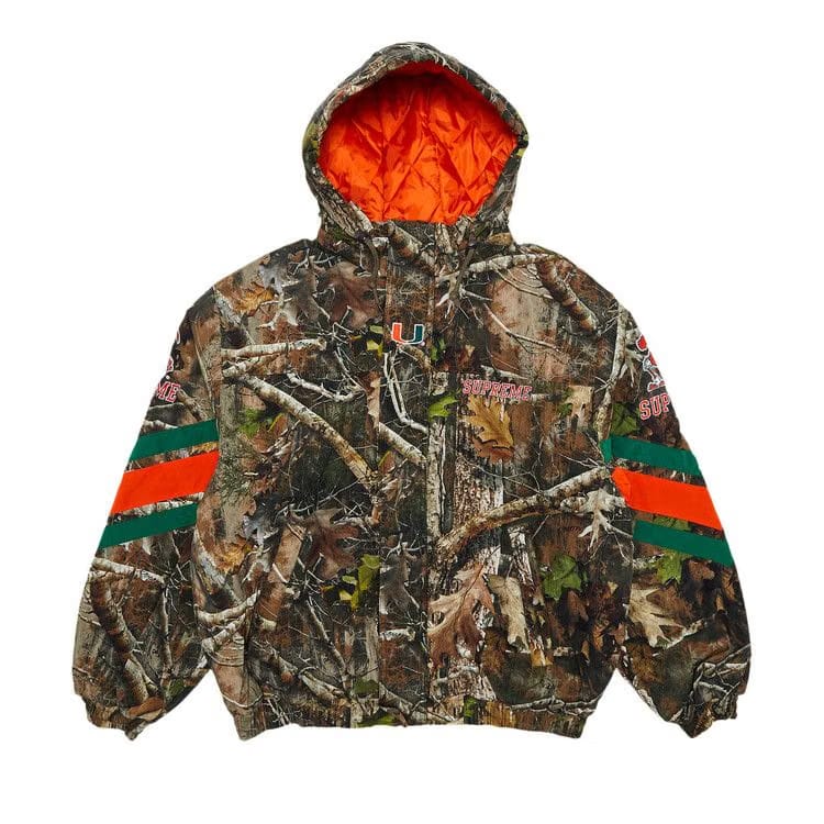 Supreme x Mitchell & Ness NCAA Hooded Stadium Jacket TrueTimber Kanati Camo