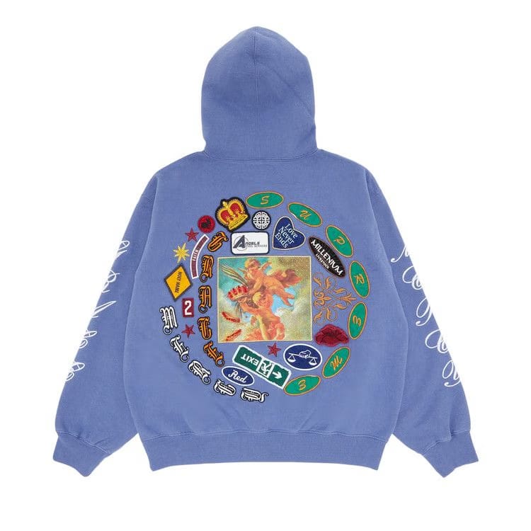 Supreme Patches Spiral Hoodie Light Purple