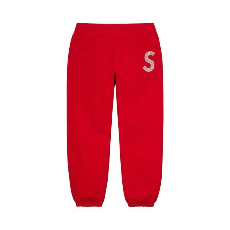 Supreme x Swarovski S Logo Sweatpant Red