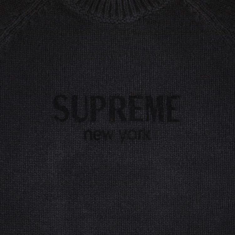 Supreme Flocked Logo Sweater Black