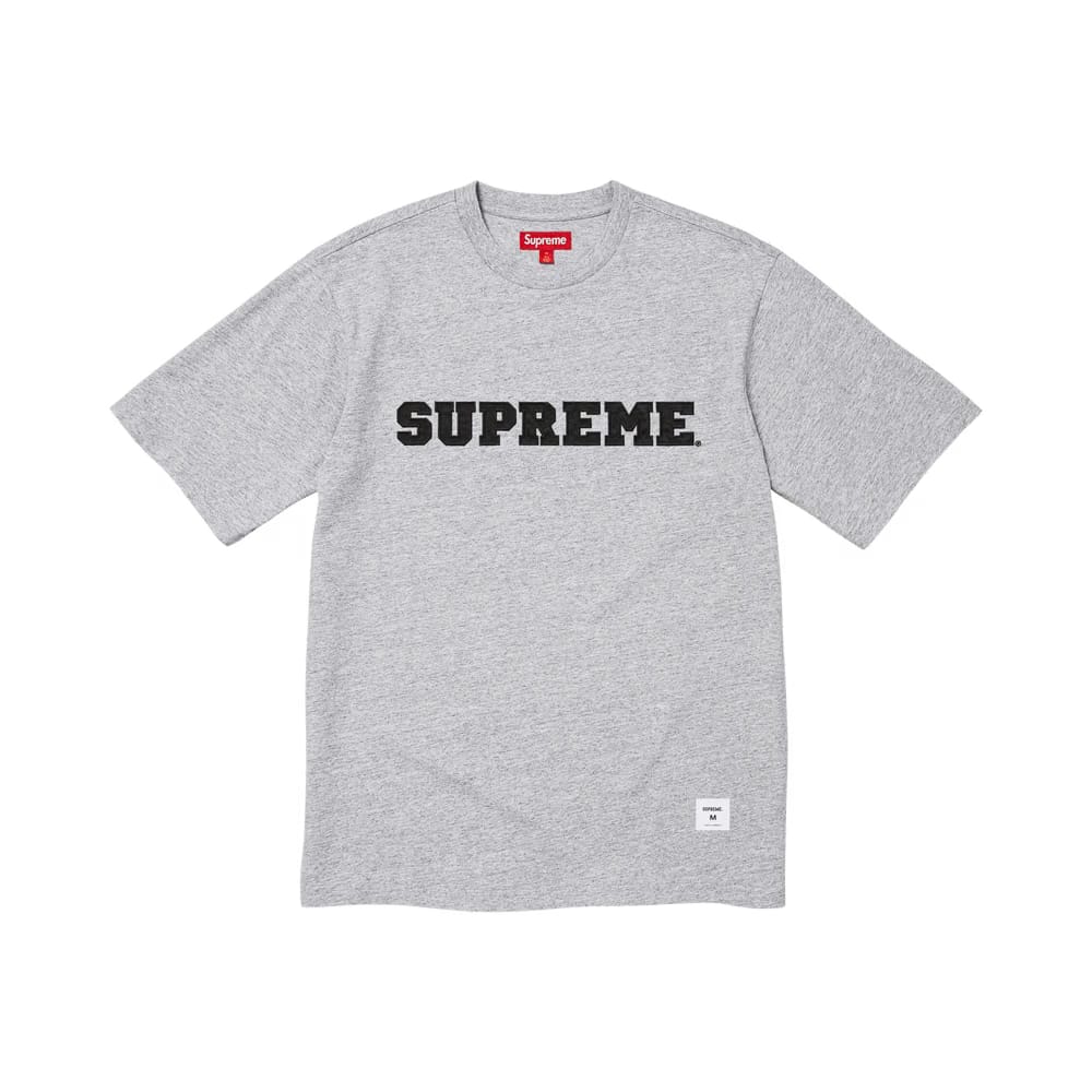 Supreme Collegiate Appliqué Shorts-Sleeve Top Heather Grey