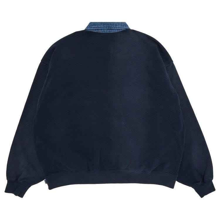 Supreme Denim Collar Half Zip Sweatshirt Navy
