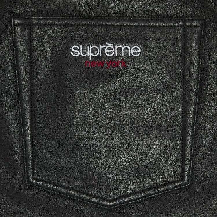 Supreme Baggy Leather Shorts Black