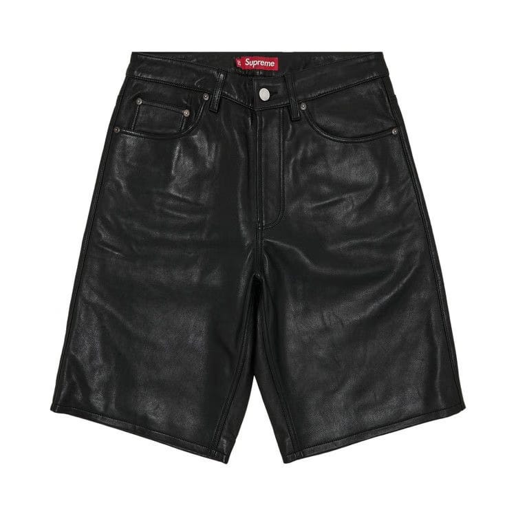 Supreme Baggy Leather Shorts Black