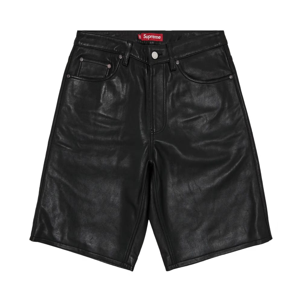 Supreme Baggy Leather Shorts Black