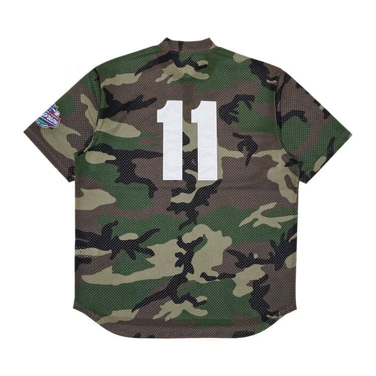 Supreme S Logo Baseball Henley Woodland Camo