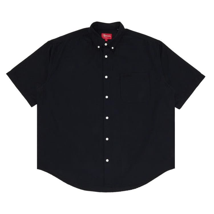 Supreme Loose Fit Shorts-Sleeve Oxford Shirt Black