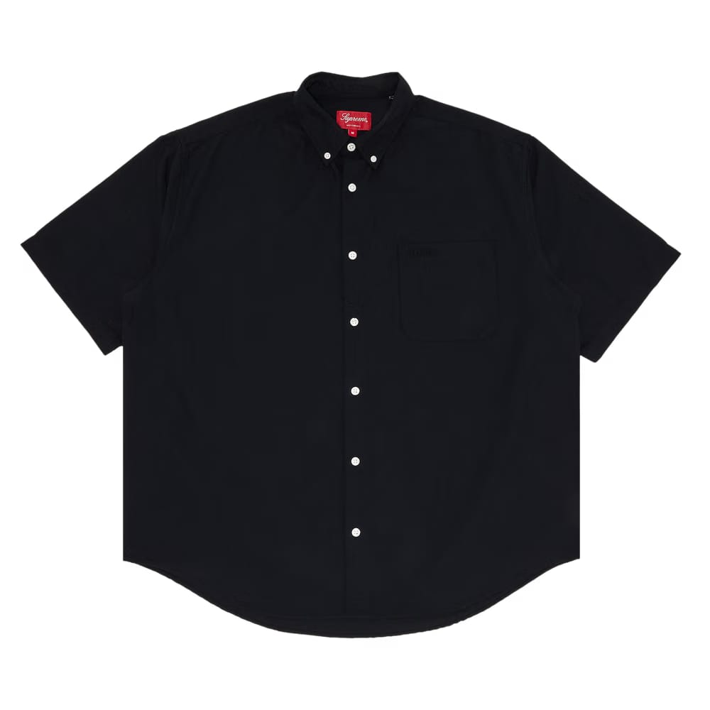 Supreme Loose Fit Shorts-Sleeve Oxford Shirt Black