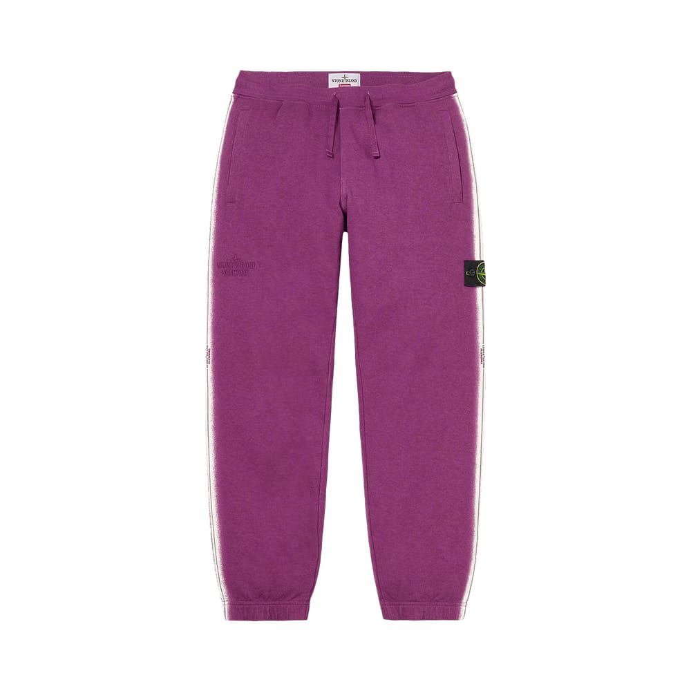 Supreme x Stone Island Stripe Sweatpant Purple