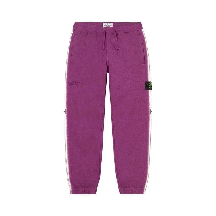 Supreme x Stone Island Stripe Sweatpant Purple