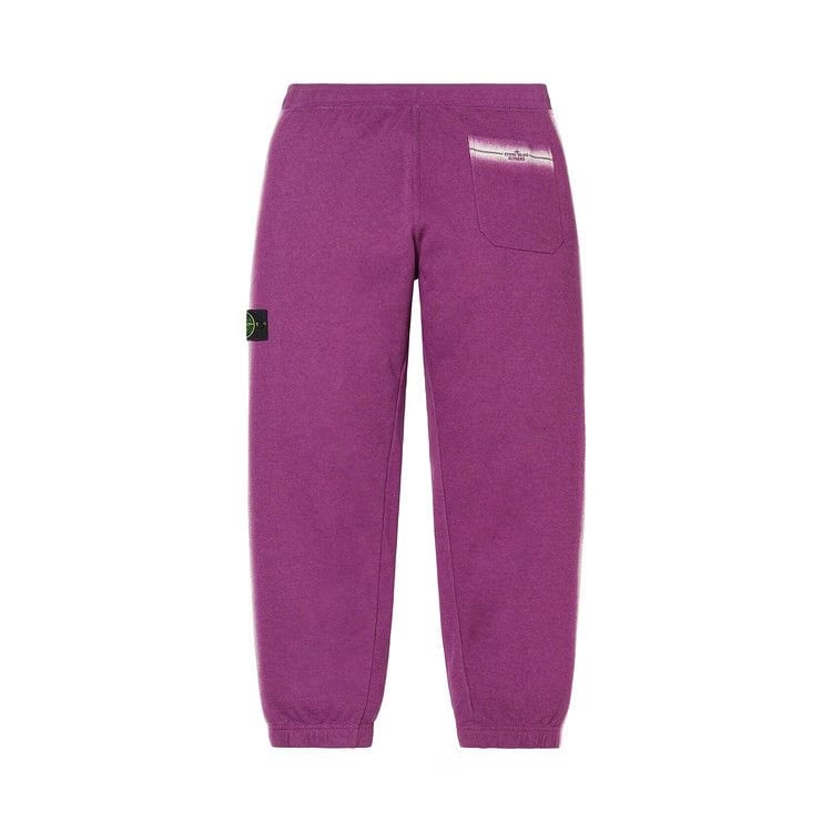 Supreme x Stone Island Stripe Sweatpant Purple