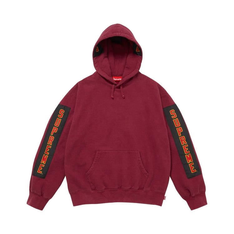 Supreme Woven Patches Hoodie Cardinal