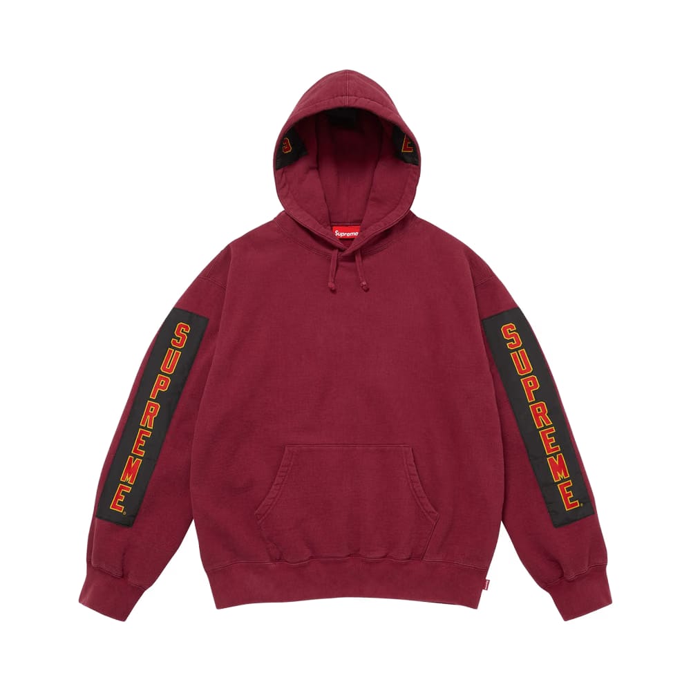 Supreme Woven Patches Hoodie Cardinal
