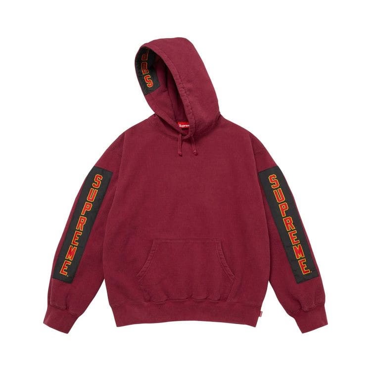 Supreme Woven Patches Hoodie Cardinal
