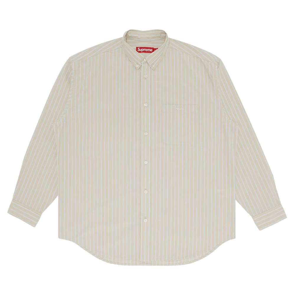 Supreme Loose Fit Stripe Shirt Tan