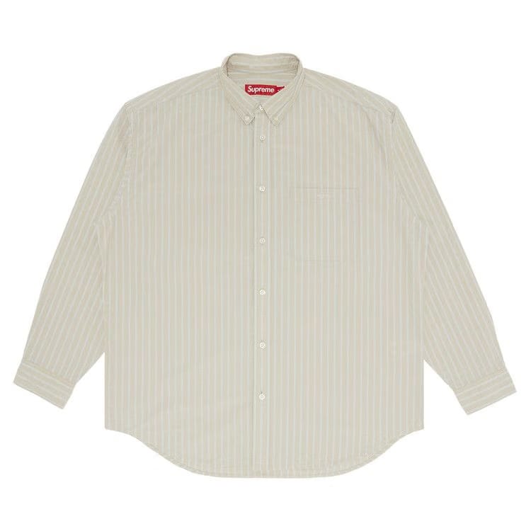 Supreme Loose Fit Stripe Shirt Tan