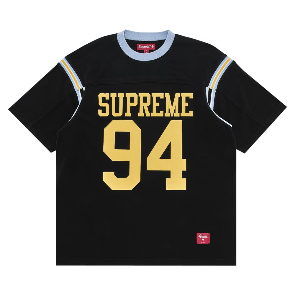 Supreme Split Shorts-Sleeve Football Top Black