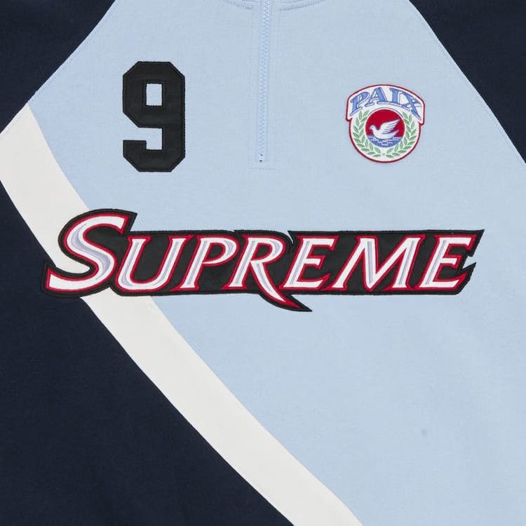 Supreme Equipé Half Zip Sweatshirt Light Blue