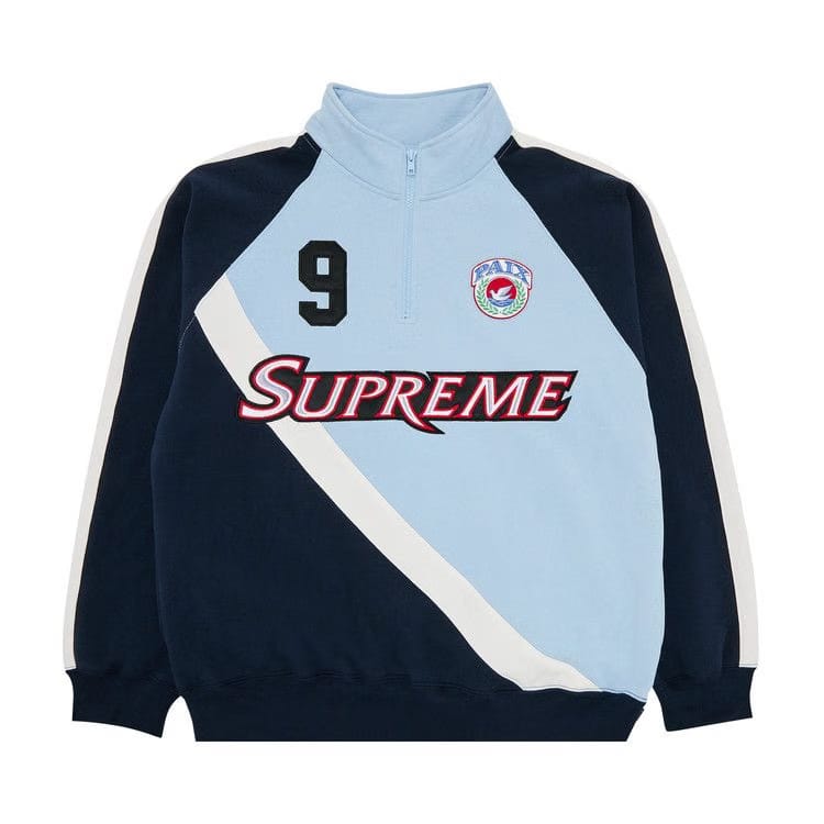 Supreme Equipé Half Zip Sweatshirt Light Blue
