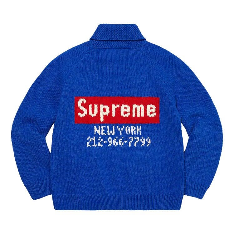 Supreme Box Logo Cowichan Sweater Royal