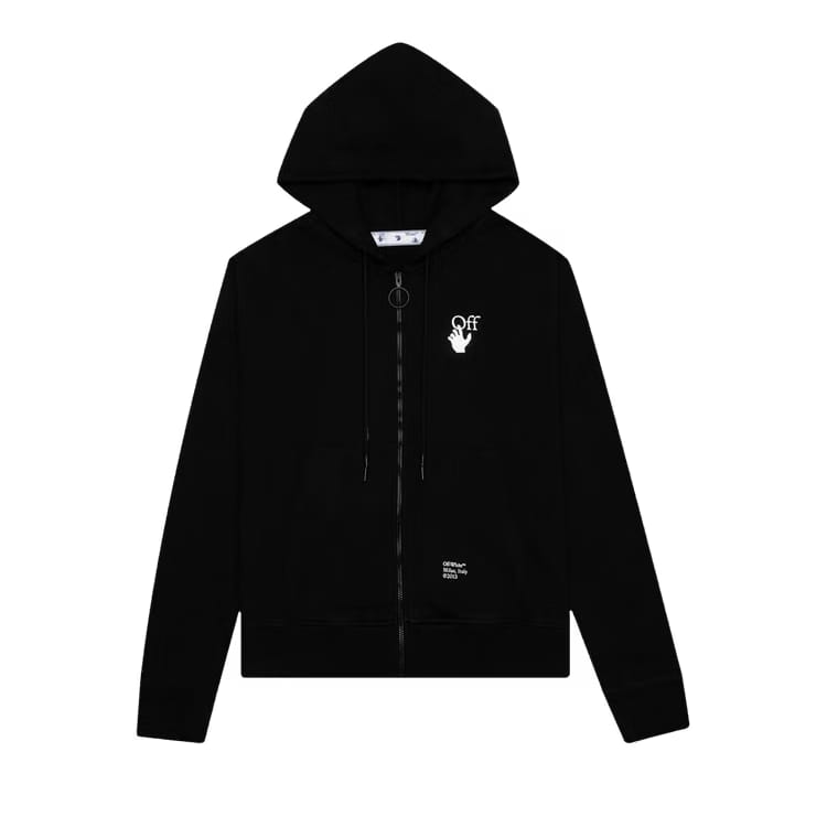 Off-White Carav Arrow Slim Zip Hoodie Black/White