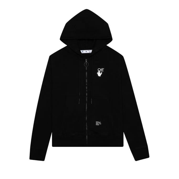 Off-White Carav Arrow Slim Zip Hoodie Black/White