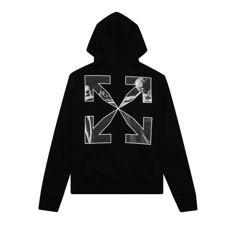 Off-White Carav Arrow Slim Zip Hoodie Black/White