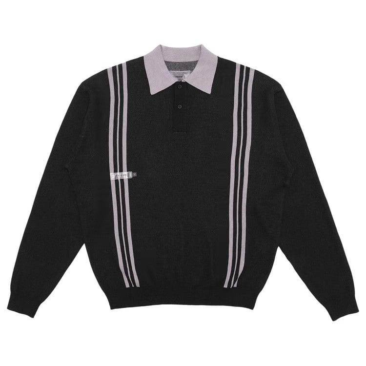 Students Sutton Long-Sleeve Sweater Polo Shirt Black
