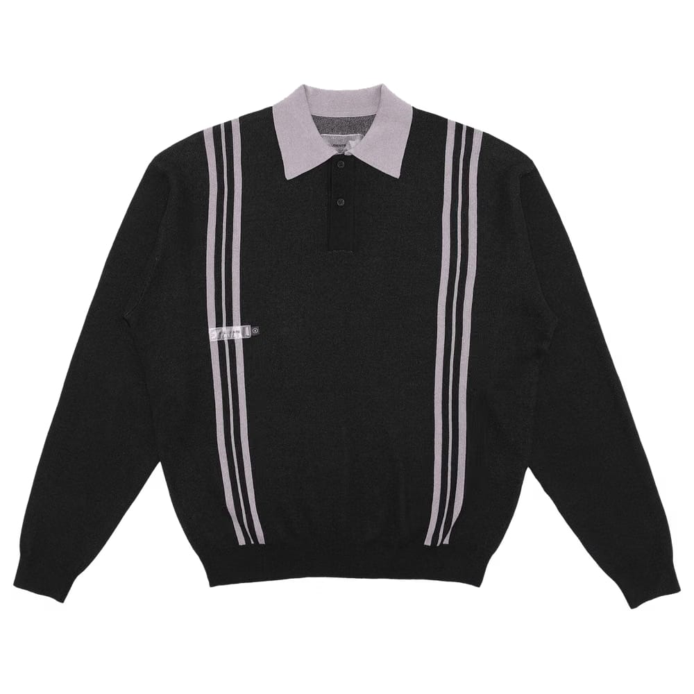 Students Sutton Long-Sleeve Sweater Polo Shirt Black